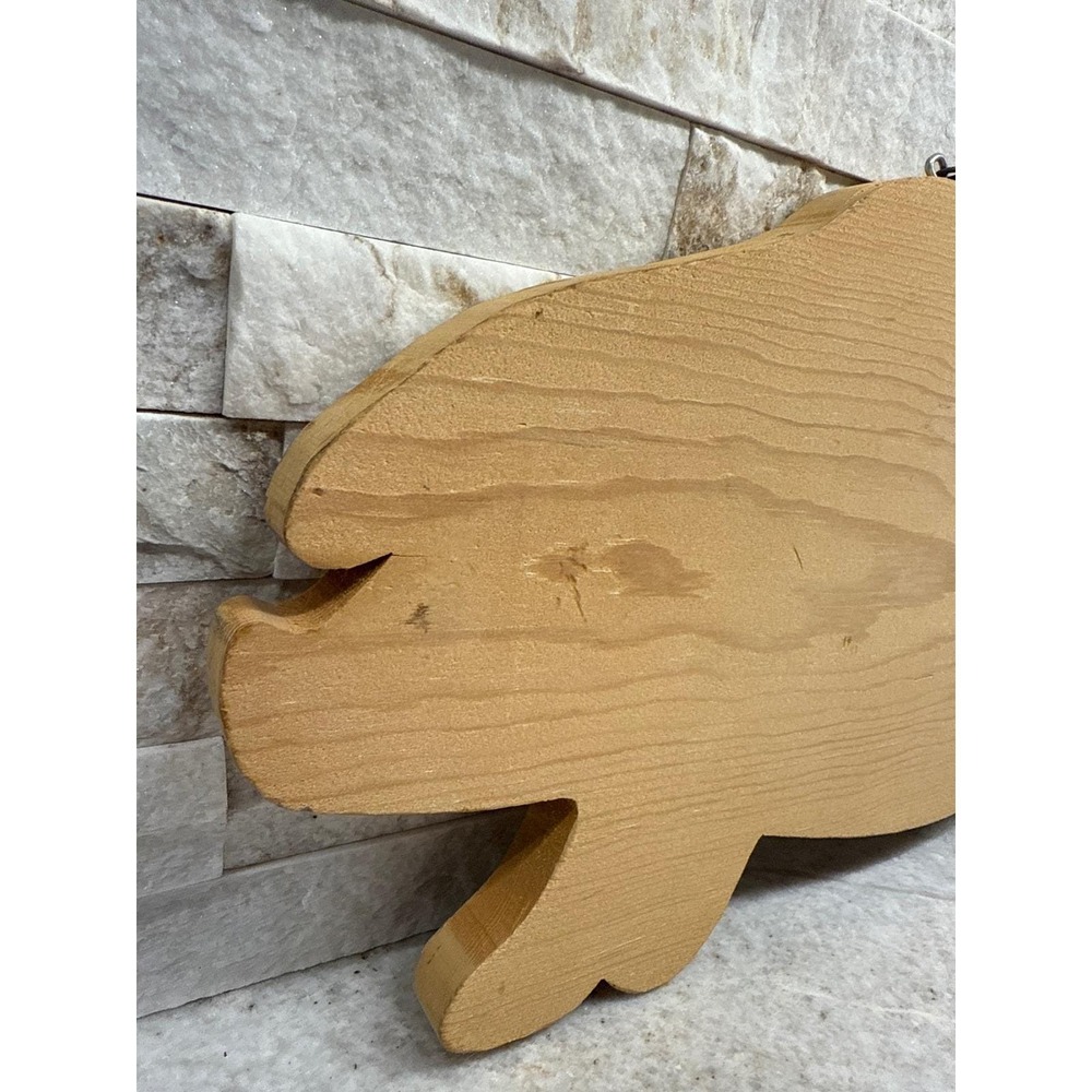 Wooden Cutting Board Pig Vintage Farmhouse Decor 18.5" - Picture 10 of 11